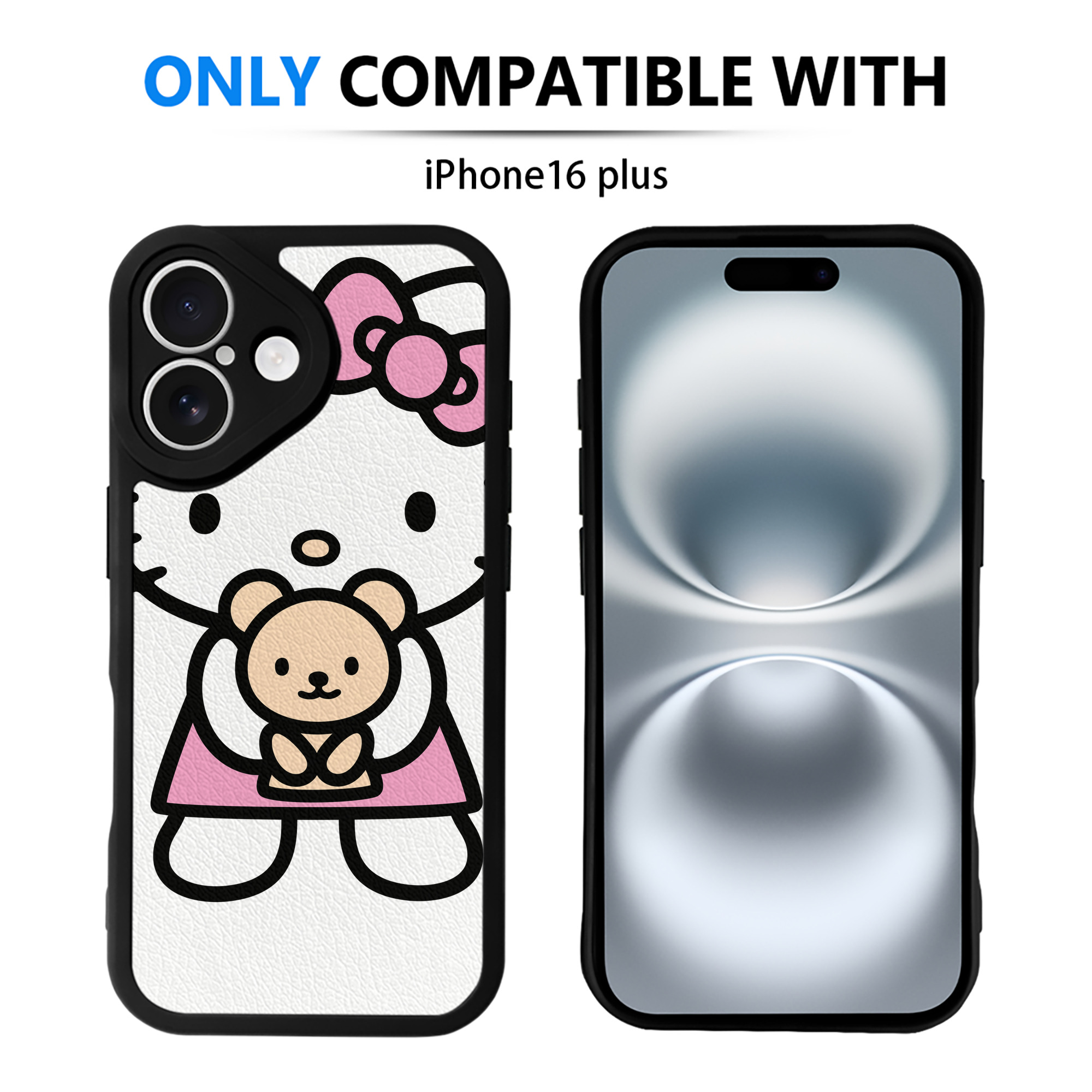 （画像用） Hello Kitty ハローキティ 【iPhone 16シリーズ対応】シリコンスマホケース（レザー調） 材質：シリコン